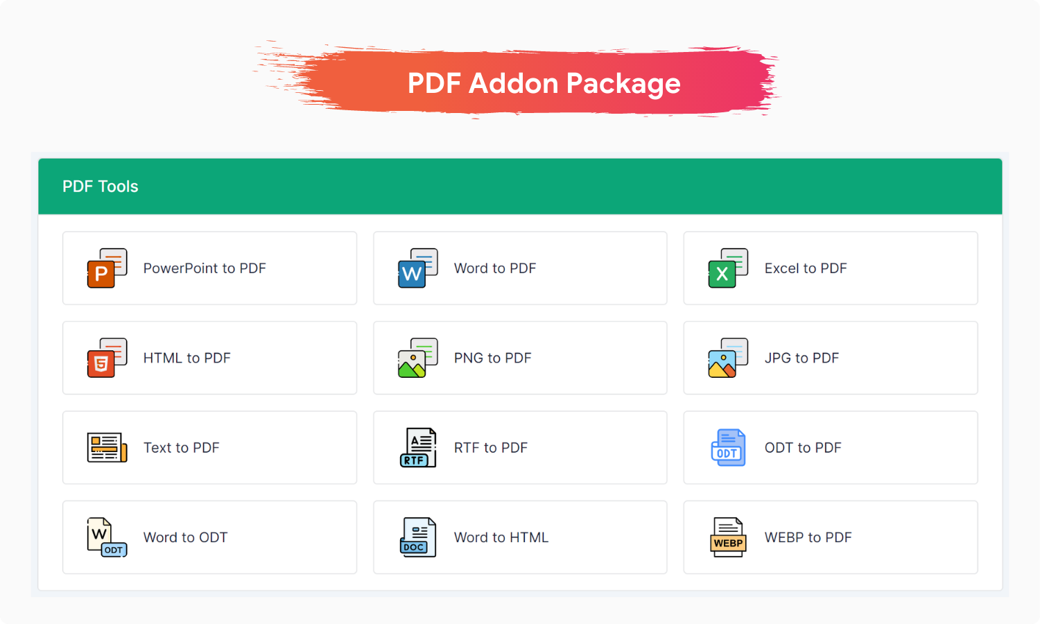 PDF addon package for SumoWebTools